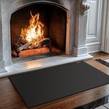 Tapis de cheminée - Tapis de foyer - Ignifuge jusqu'à 982 °C - 48 x 28 pouces - Noir