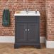Hudson Reed Anglais Meuble lavabo rétro - Plan vasque encastré - 63 cm - Salle de Bains & WC - Gris noir - Poignée ronde chromée
