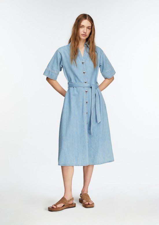 comma blousejurk light blue denim