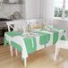 Bonamaison Tafelkleed, Anti-Mold, Sneldrogend, Waterdicht, 100% Polyester Tafellaken, Petroleum Groen, Wit, 140 x 160 Cm