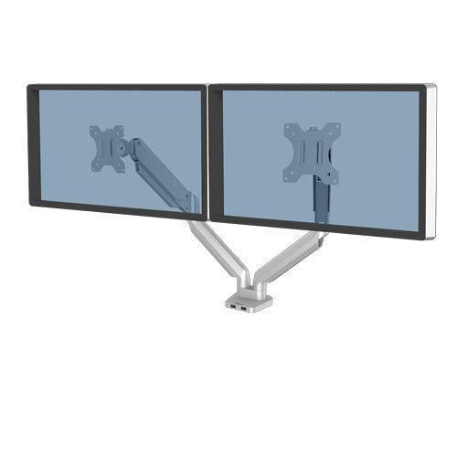 Fellowes Platinum Series Dual Monitor Arm - Silver - Up to 32" Displays