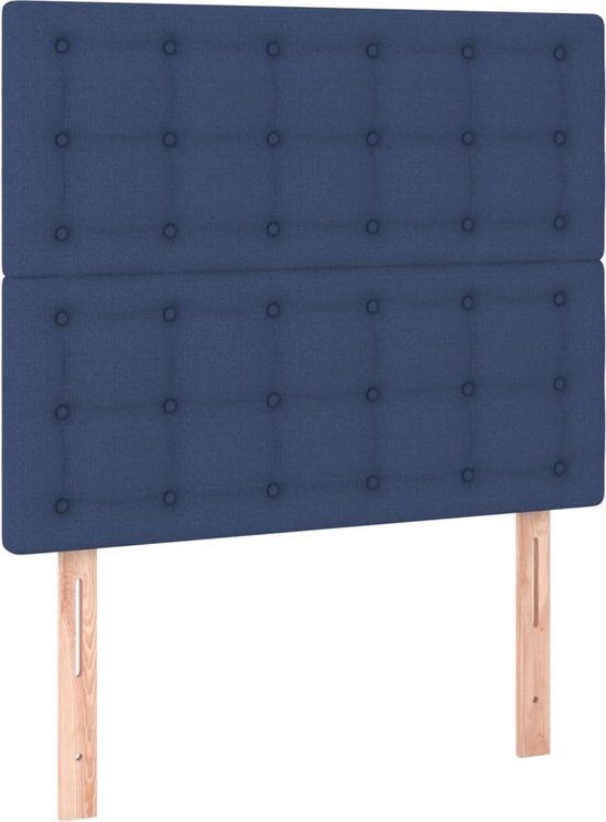 vidaXL Hoofdbord Stof Blauw 80x5x118/128 cm