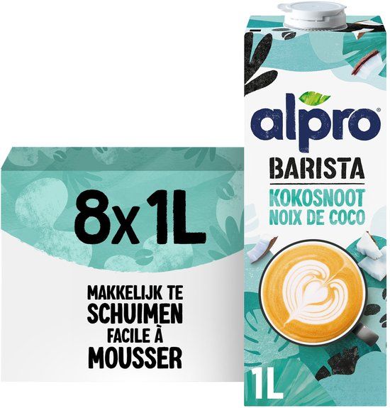 Alpro Barista Plantaardige Kokosmelk - Perfect voor Koffie - Lactosevrij - 8 x 1L