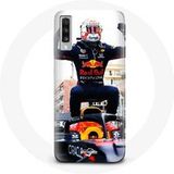 Maniacase Hoesje voor Samsung Galaxy A70 Formule 1 Verstappen F1 coureur zwart rood en geel