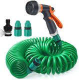 Unyqoos® Set complète tuyau d'arrosage flexible avec 8 fonctions pour jardinage et nettoyage