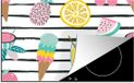 Merkloos KitchenYeah® Inductie beschermer 77x51 cm - Zomers - Elementen - Strepen - Inductiebeschermer - Multicolor