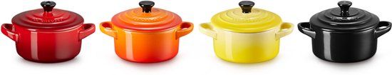 Le Creuset Mini Braadpannetjes Set - 4 stuks - Fire & Flame - Aardewerk