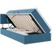Maison Exclusive - Lit LED avec rangement et matelas, bleu foncé, 90 x 200 cm, velours