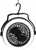 Redcliffs Camping lamp en ventilator - 2 in 1 - met LED lamp - 3 standen - D18 cm