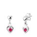 Lucardi Meisjes Oorhanger met plating - Hart - Zirkonia - Cadeau - Echt Zilver - Zilverkleurig