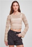 Urban Classics Cropped Crochet Knit Crop top Beige XXL