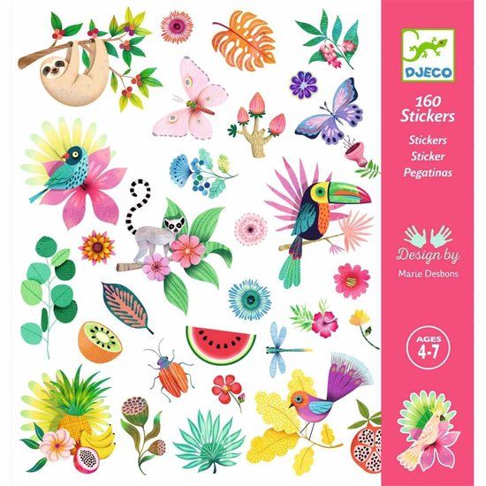 Djeco - Stickers Paradijs - 4 stickervellen