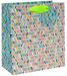 Glick Luxe geschenktas, Gelukkige verjaardag blauw patroon medium, groenblauw, viering, voor verjaardagen/bruiloften/bruidsdouches/babydouches/huisverwarmen/bedankt/multi-color, tas - MEDIUM