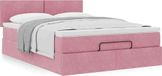 Maison Exclusive - Cadre de lit ottoman avec matelas, rose, 140x190 cm, velours