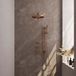 Brauer Copper Carving Thermostatische Regendoucheset Inbouw - Hoofddouche 30 cm - Rechte Wandarm - Handdouche Staaf - Doucheslang - Geintegreerde Glijstang