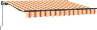 vidaXL Uitschuifbare luifel geel en oranje 250 x 200 cm stof