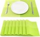 SueH Design Geweven Placemats, Set van 8, Vinyl, Groen, 45 x 30 cm