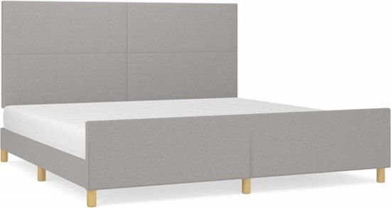 vidaXL Bedframe Stof Lichtgrijs 200x200 cm