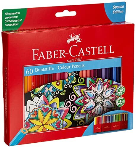 Faber-Castell 111260 Castle Kleurpotloden, 60 Stuks, in Kartonnen Etui