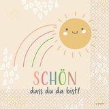 Riethmüller Servetten "Schön, dass du da bist" 33cm x 33cm, 16 stuks