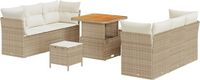vidaXL Tuinbank Set met Kussen 9-delig Beige Polywood