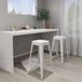 Maison Exclusive - Tabourets de bar empilables, 2 pièces, blanc, métal
