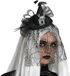 Atosa Halloween heksenhoed - mini hoedje op diadeem - zwart/zilver