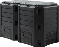 Deuba Compostbak 800L - Compostvat Kunststof 135x72x83cm - Zwart