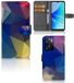 B2Ctelecom Book Case voor OPPO A57 | A57s | A77 4G met Polygon Dark design
