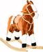 Cheval à bascule pour enfants - Jouet à bascule et à s'asseoir - Cadre en bois - Revêtement en peluche douce - Convient aux enfants de 3 à 6 ans