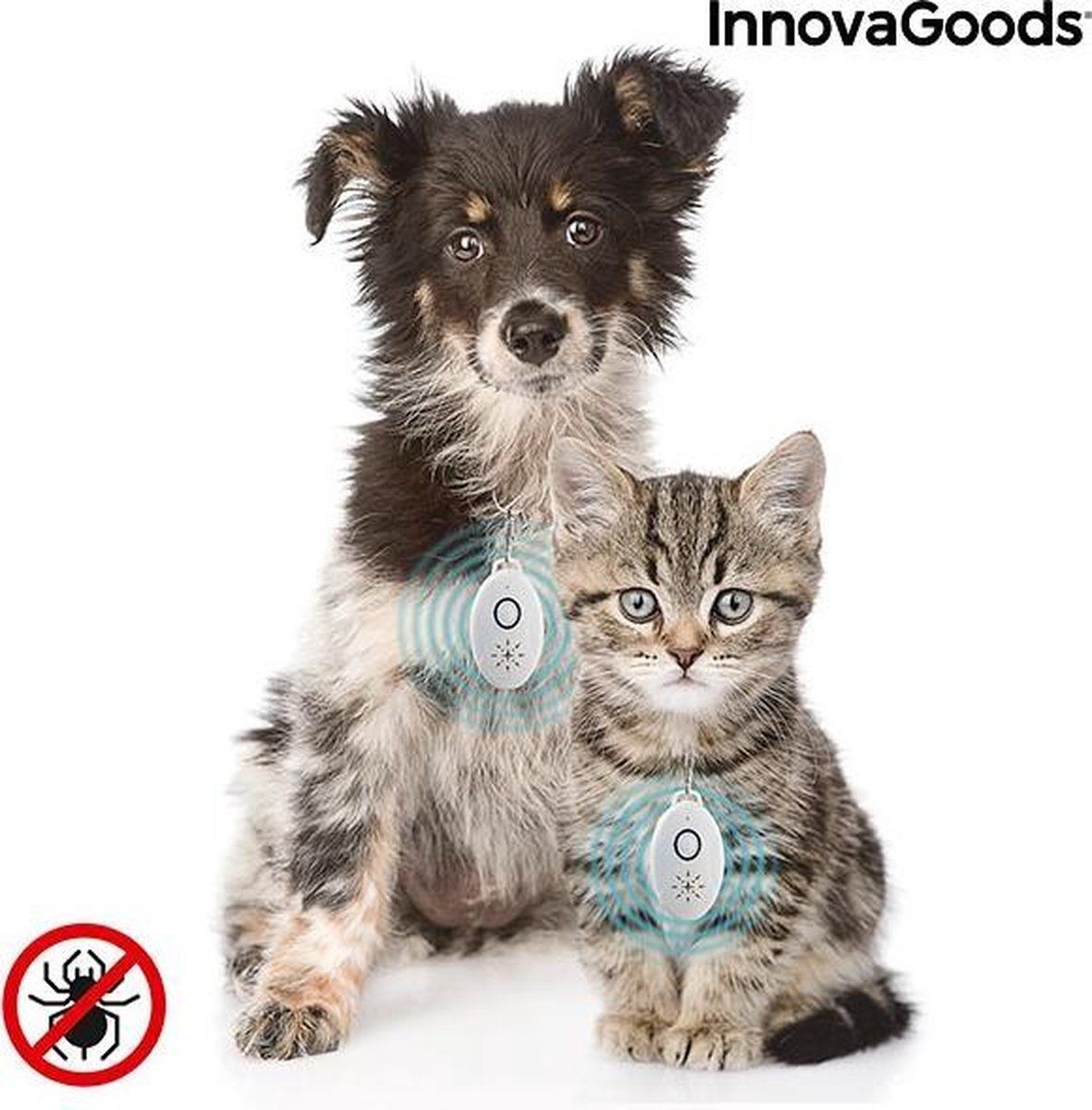 Innovagoods Oplaadbare Ultrasone Parasietenafstoter voor Huisdieren PetRep