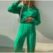 Ensemble de sport pour femmes - Couleur unie - Coupe ample avec manches longues