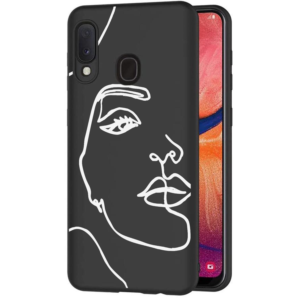 imoshion voor de Samsung Galaxy A20e hoesje - Abstract Gezicht - Wit