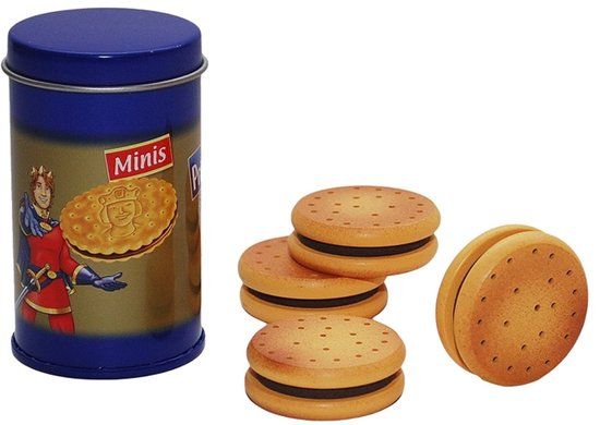 Tanner speelgoed koekjestrommel Prince chocoladekoekjes hout.