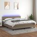vidaXL Boxspring met matras en LED, stof, taupe, 160x200 cm