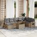 Maison Exclusive - Ensemble de meubles de jardin 9 pièces avec canapé et coussins, beige, en polyrotin