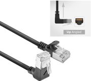 ACT Câble patch U/FTP CAT6A LSZH Slimline noir de 1,5 mètre avec connecteurs RJ45 droit vers coudé à 90° vers le haut DA4951
