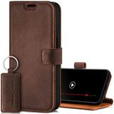 SURAZO Hoes voor mobiele telefoon voor Xiaomi Redmi Note 12 Pro Plus 5G, leer, inklapbaar, echt lederen beschermhoes met magneet, kaartenvak, RFID-bescherming, standfunctie, klaphoes, case, cover,