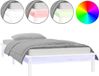 vidaXL Bedframe LED massief hout 90x200 cm Wit