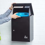 Smart Parcel Box™ Pakketbrievenbus – Pakketbox / Pakketkluis – Gegalvaniseerd Staal – Weerbestendig – Wandmontage – Zwart