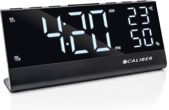 Caliber wekkerradio met fm-radio, temperatuur- en luchtvochtigheidsmeter