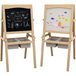 Chevalet enfant ardoise double face tableau blanc tableau à craie rouleau papier 58 x 50,5 x 109 cm naturel