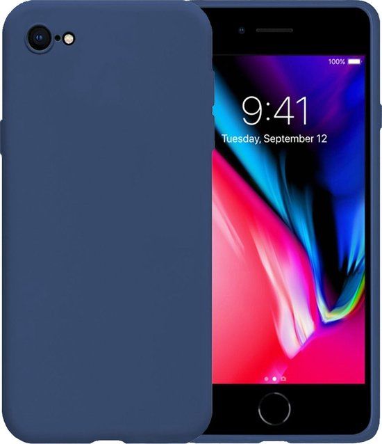 LUQ - iPhone SE (2020) Hoesje - Siliconen - Donkerblauw