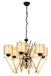 Opviq Elegante gouden kroonluchter, metalen behuizing met glazen kap, 95 cm hoog, 66 cm diameter, 6 x E27 max. 40 W