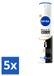 Nivea 5 x Deodorant Spray Black & White Invisible, zijdezacht, 150 ml - Voordeelverpakking - 5 stuks