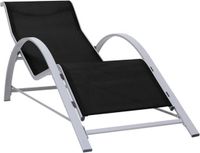 vidaXL Lit de jardin textile et aluminium noir