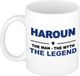 Bellatio Decorations naam cadeau mok - Haroun - man myth legend - koffiemok - 300 ml - collega - vaderdag