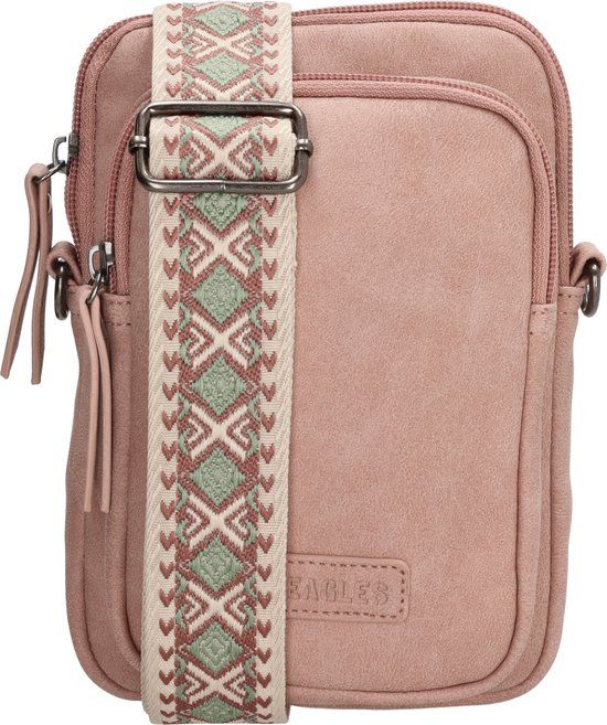 Beagles Malaga Crossbody Telefoontasje - Lichtroze - Premium Leatherlook