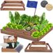 Modo24 ZP09 Carré Potager Surélevé En Escalier Modulable, Bois De Pin, Herbes/légumes, Jardin/terrasse/balcon, 18x90x80 Cm, Marron