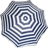 Gebro Parasol - blauw/wit - gestreept - D120 cm - UV-bescherming - incl. draagtas
